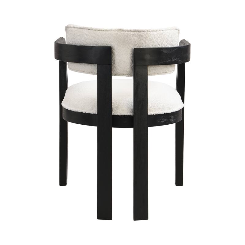 Conrad Sophisticated Modern Dining Chair With Armrest and Solid Wood Frame by Christopher Knight Home