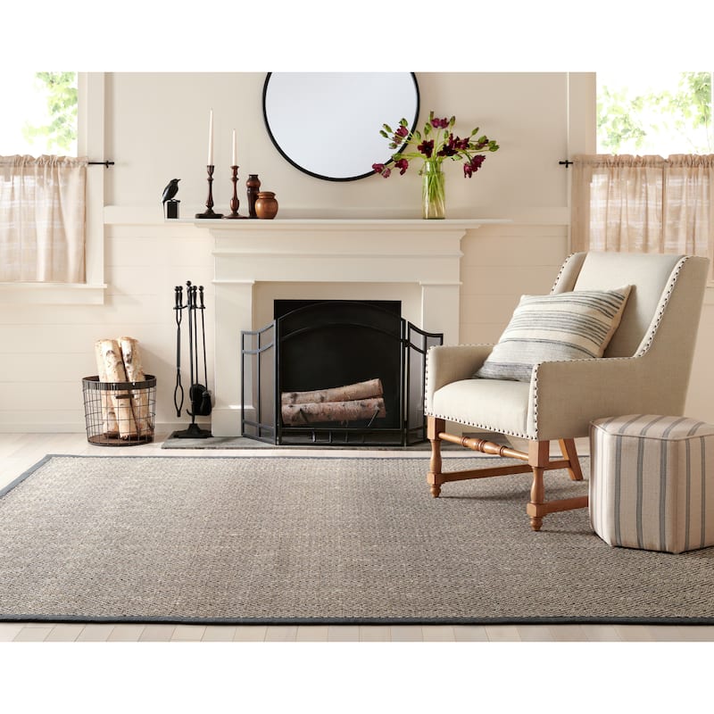Martha Stewart Irmhilde Contemporary Sisal Rug - 9' x 12' - Natural/Dark Grey