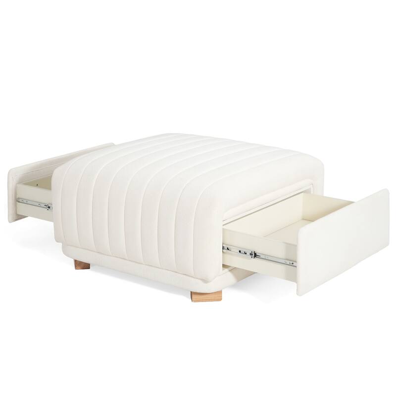 Christopher Knight Home - Zaka Faux Leather Channel Tufted Ottoman