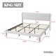 preview thumbnail 40 of 91, Caxkun Upholstered Platform Bed Frame with Wingback headboard