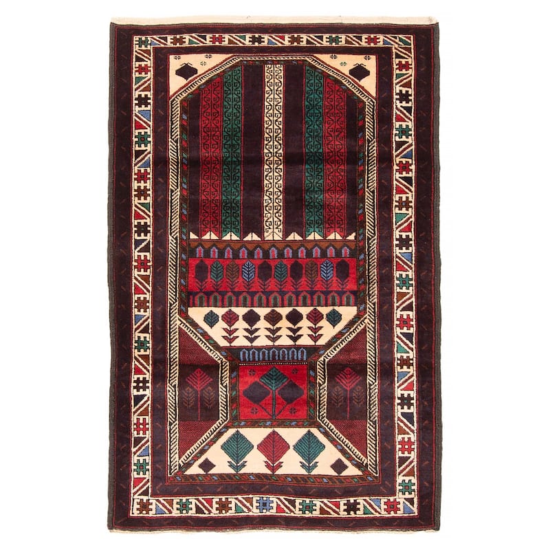 Teimani Red Rug 3'1" x 4'10" - 3'1 x 4'10 - Red - 3'1 x 4'10