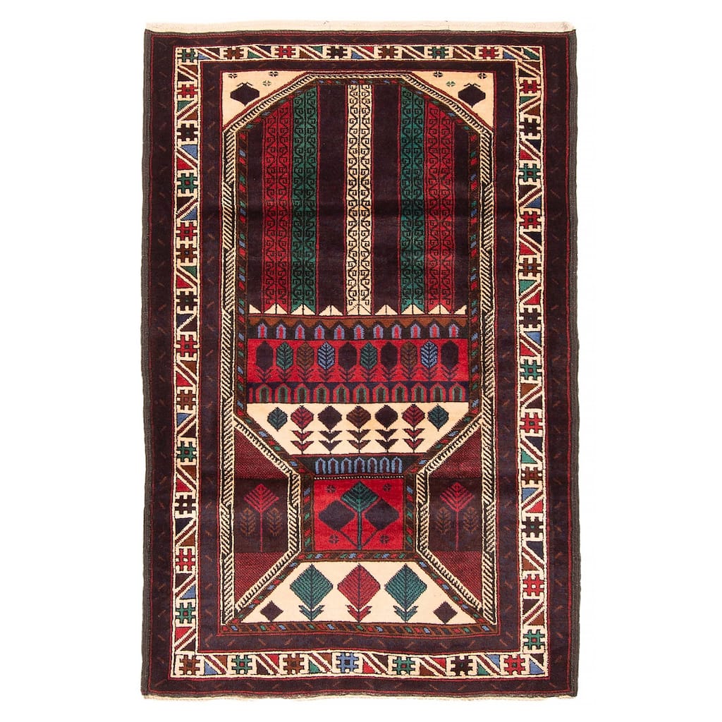 Teimani Red Rug 3'1" x 4'10" - 3'1 x 4'10