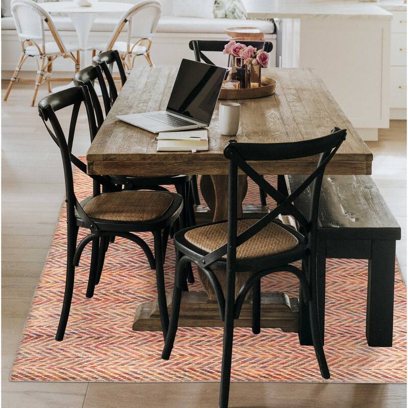 ECARPETGALLERY Braid weave Sienna Red Wool Rug - 5'4 x 7'4