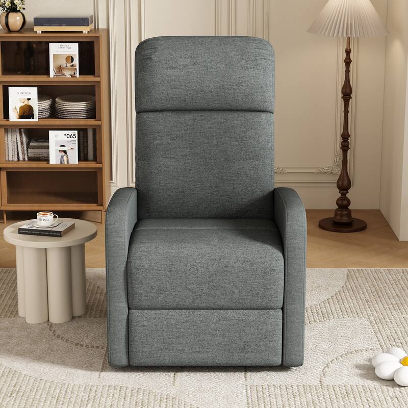 Manual Upholstered Recliner Chair, Modern Recliner Adjustable Single Sofa Chair, High Back Lounge Chairs for Living Room