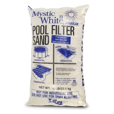US Silica Mystic White II Premium Swimming Pool Filter Sand, White, 50 Pound Bag - 24 x 15 x 4.50 inches