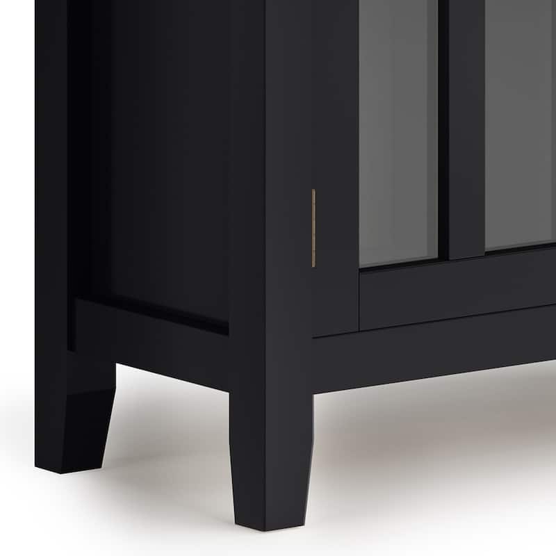 WYNDENHALL Stratford SOLID WOOD 30 inch Wide Low Storage Cabinet - 30"w x 14"d x 31" h