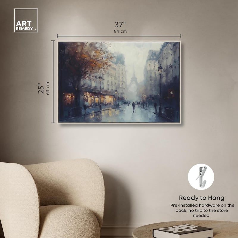 Foggy Paris Canvas by Art Remedy