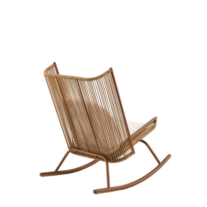 Christopher Knight Home - Modern Outdoor One Rocking Chair with PE Rattan and Side Table Set