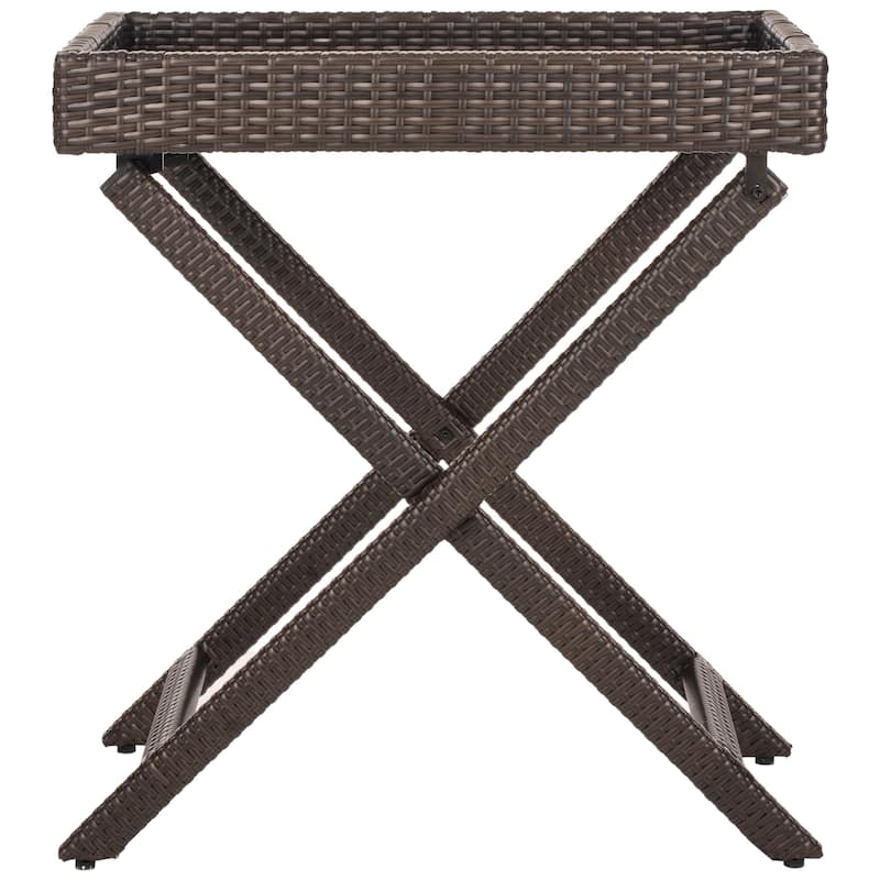 SAFAVIEH Outdoor Hygerta Folding Tray Side Table - 28Wx18Dx32H