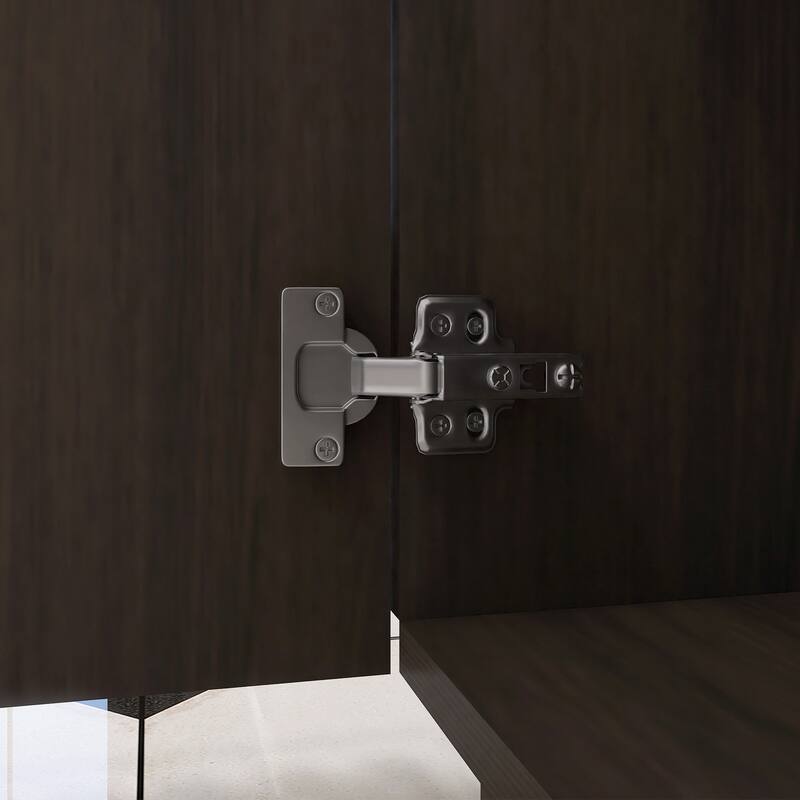 59.6'' Freestanding Bathroom Vanity with White Integrated Solid Surface Sink in Smoked Oak - 59.49'' x 19.11'' x 36.45''