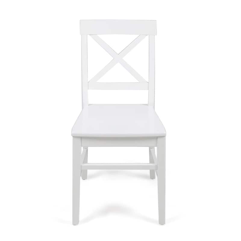 Mid-Century Modern Acacia Wood Dining Chairs Black (Set of 2)
