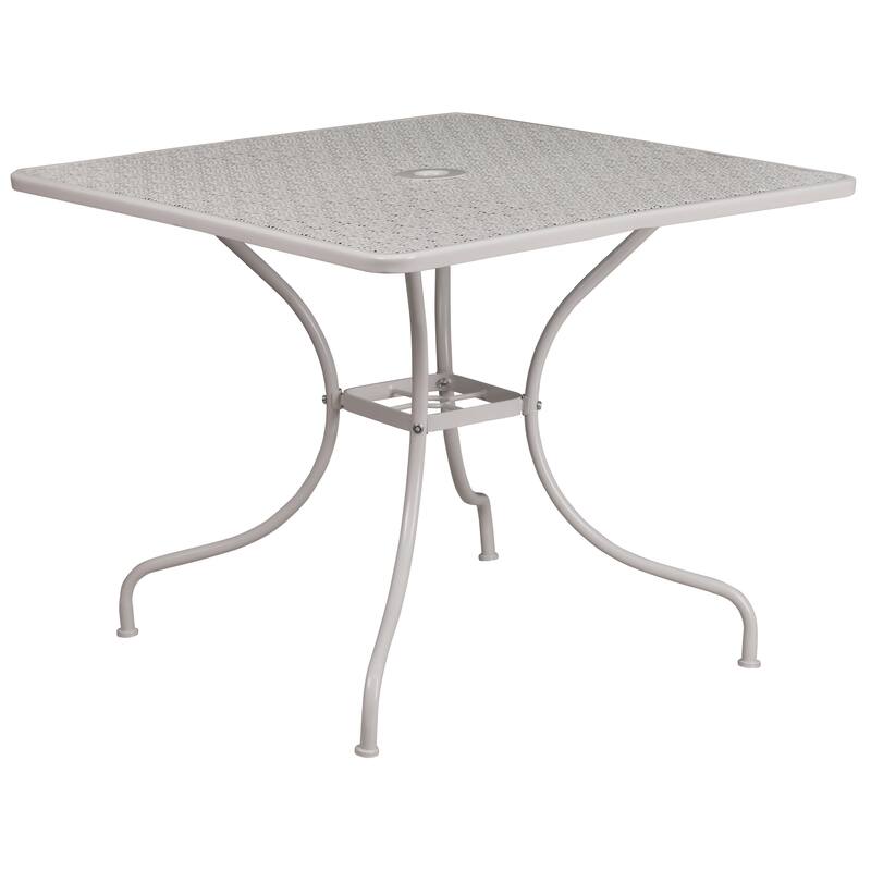 35.5'' Square Indoor-Outdoor Steel Patio Table - 32.5"