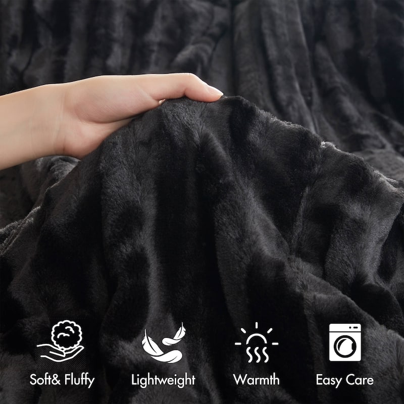 Madison Park York Faux Fur Comforter Mini Set