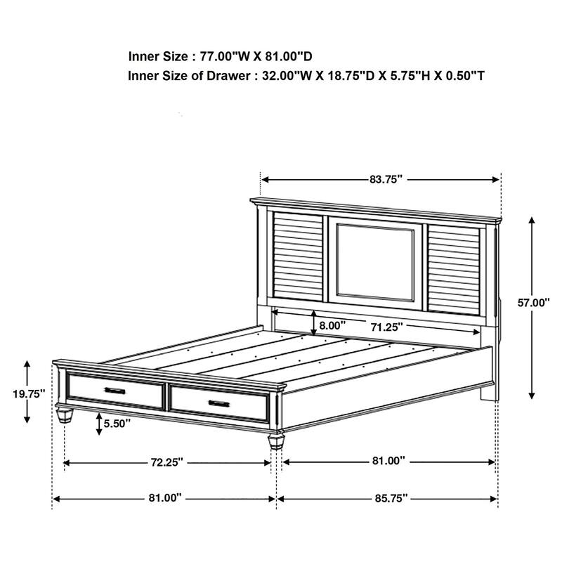 Franco 4-Piece Storage Platform Bedroom Set