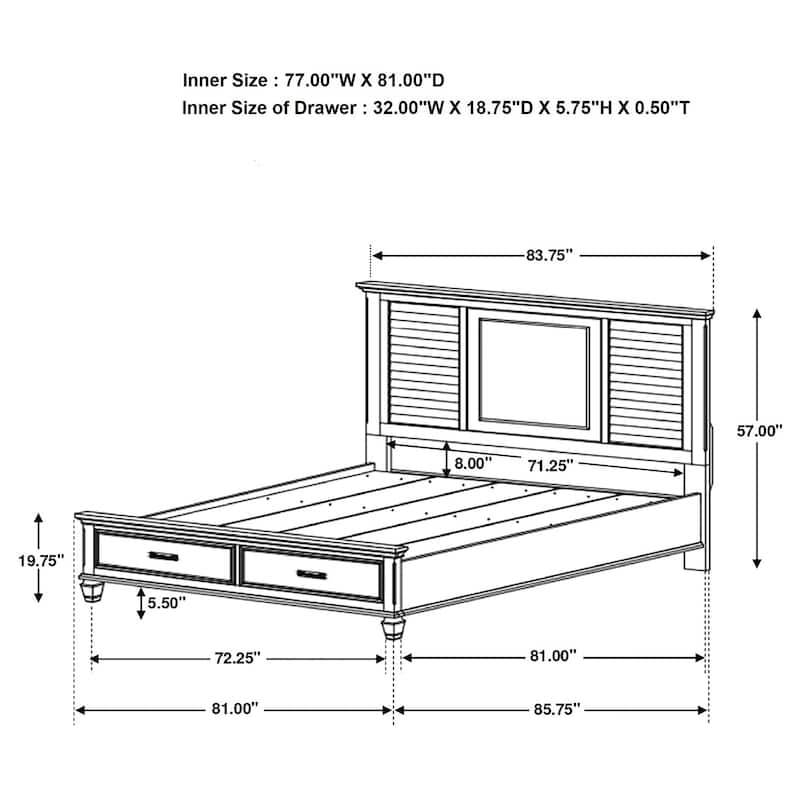 Franco 4-Piece Storage Platform Bedroom Set