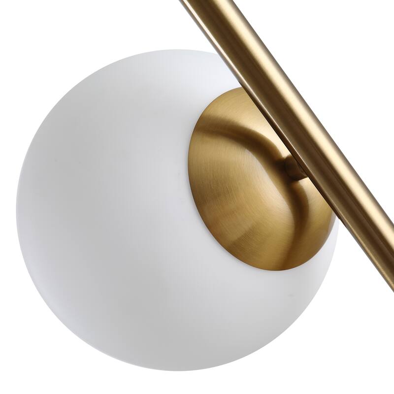 HOMCOM Modern Floor Lamp with 2 Globe Lamp Shade Contemporary Decorative LED Standing Light