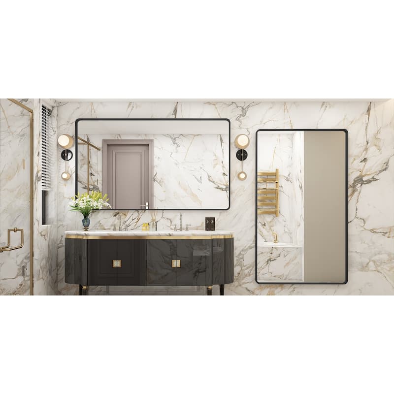 Aluminum alloy Framed Tempered Glass Wall Bathroom Vanity Mirror