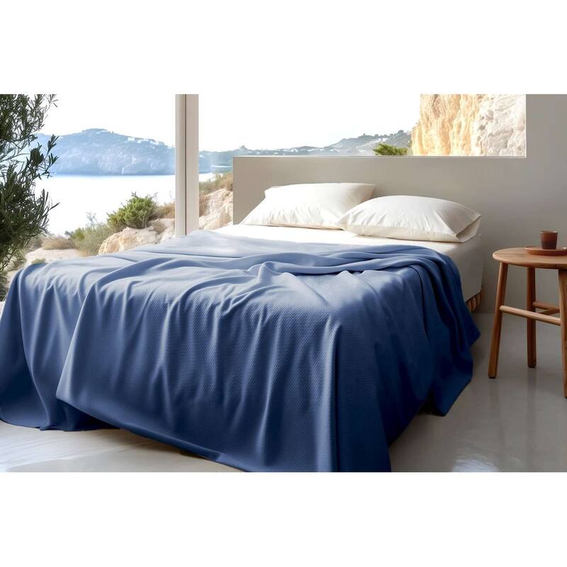 Sleep & Beyond Organic Cotton Honeycomb Jacquard Blanket
