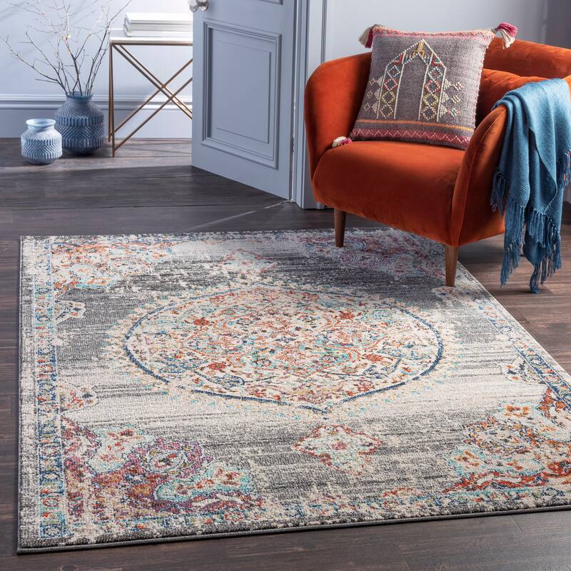 Gabbie Distressed Medallion Area Rug