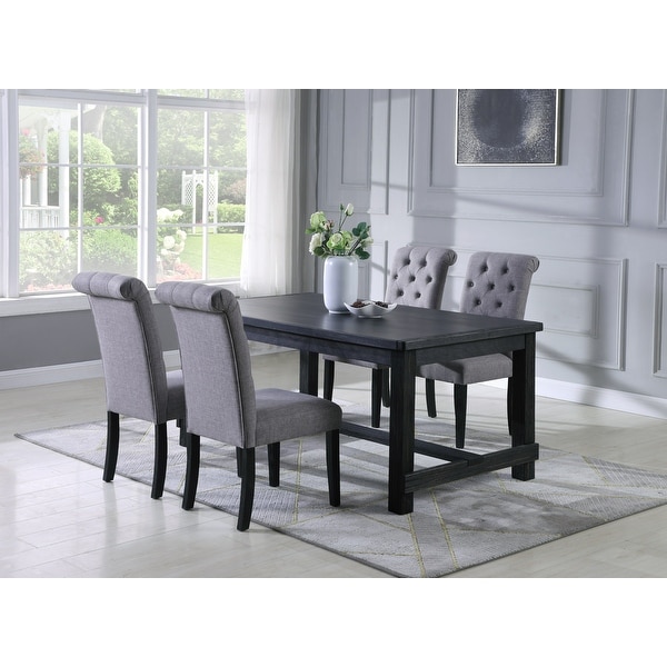 Leviton Antique Black Finished Wood Dining Set, Table with Four Chair. Opens flyout.