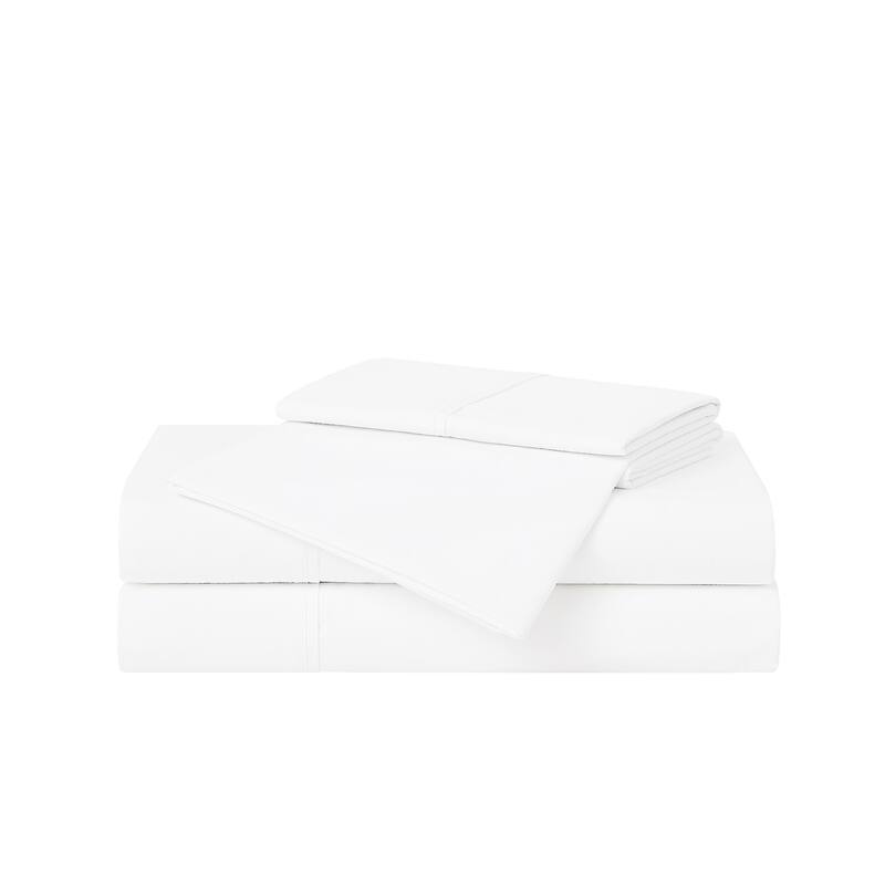 Cannon Classic Solid Percale Sheet Set - White - Queen