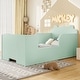 preview thumbnail 16 of 43, Roomfitters Bear-Shaped Toddler Floor Bed, Wood Cot with Safety Guardrails, Modern Montessori Low Profile Kids Bed