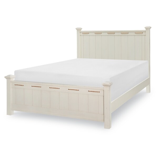 Lake House Queen Low Post Bed Distressed Pebble White. Opens flyout.