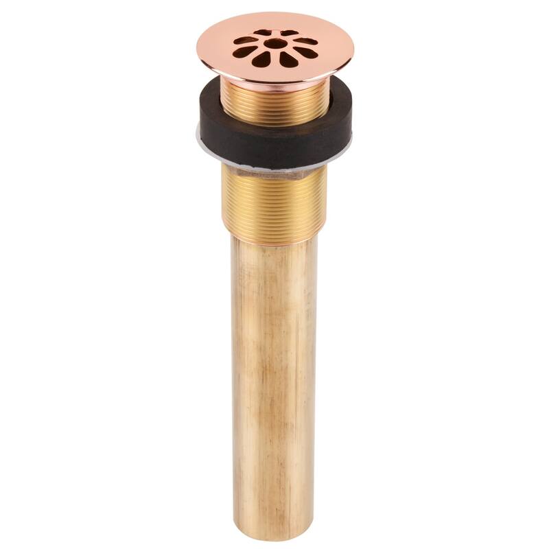 SinkSense 1.5" Grid Sink Drain in Polished Copper - No Overflow