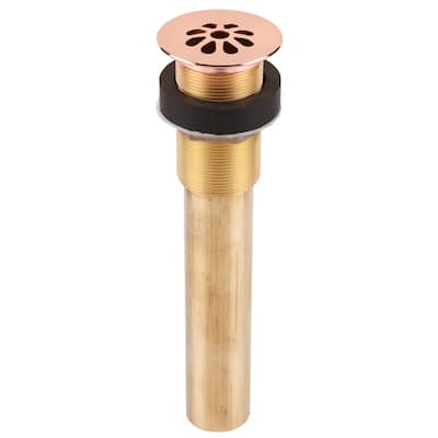 SinkSense 1.5" Grid Sink Drain in Polished Copper - No Overflow