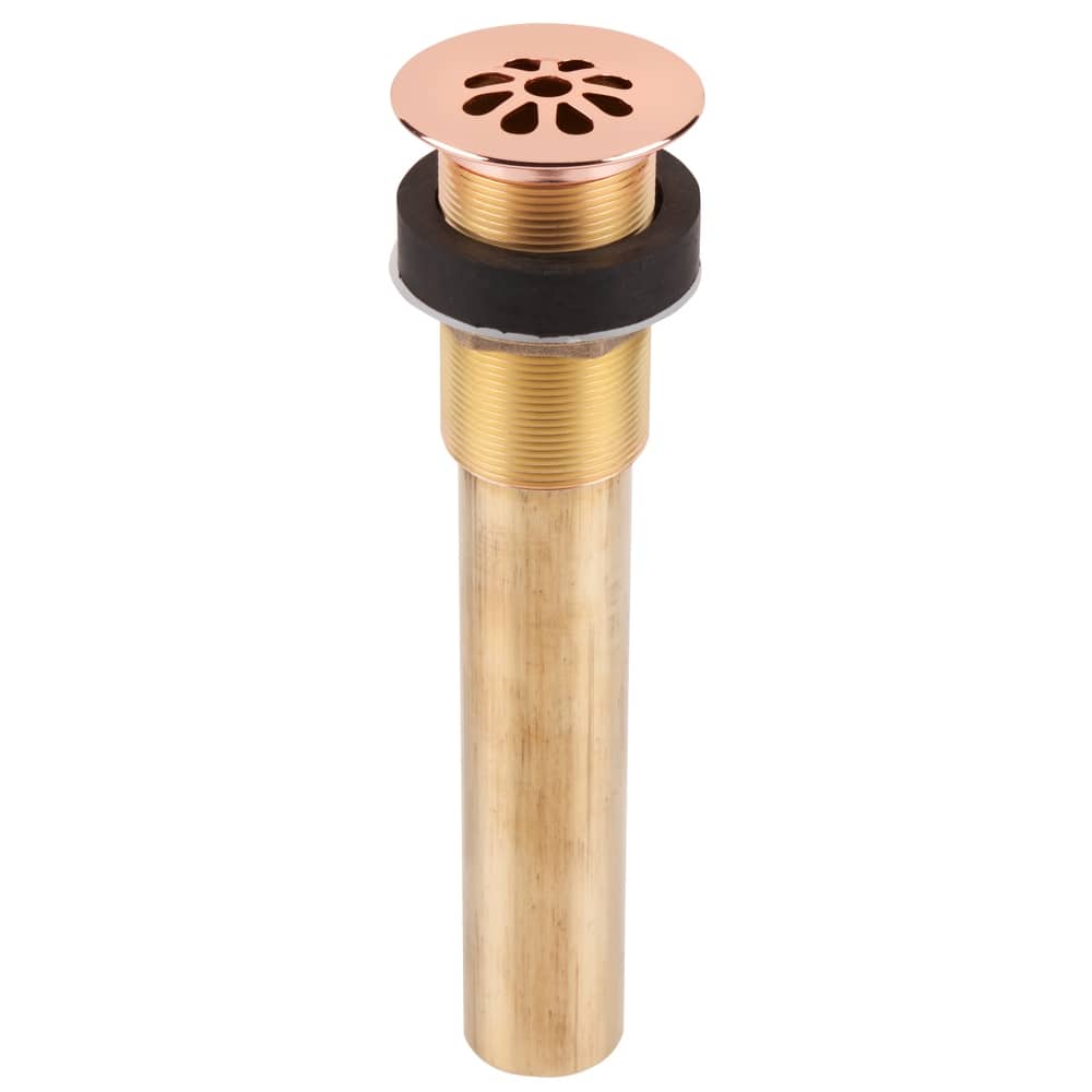 SinkSense 1.5" Grid Sink Drain in Polished Copper - No Overflow