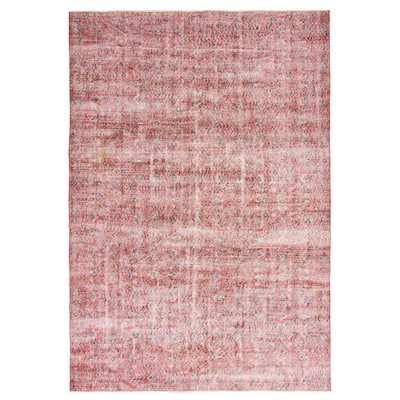 ECARPETGALLERY Hand-knotted Color Transition Dark Red Wool Rug - 6'9 x 9'10
