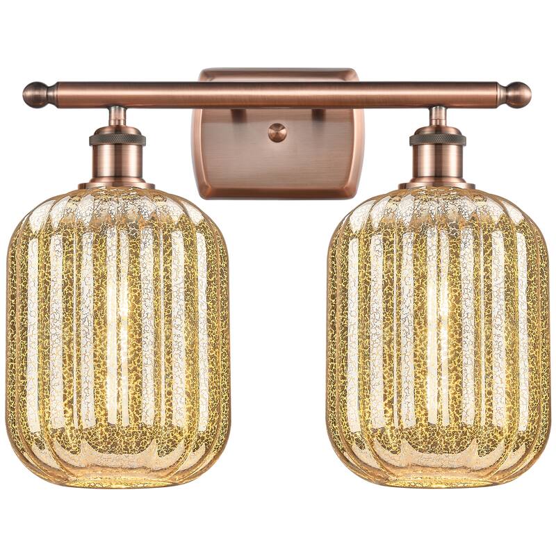Innovations Lighting Endless Possibilities Ballston - Preston - 2 Light 17" Jar Shade Bath Vanity Light - Mercury/Antique Copper