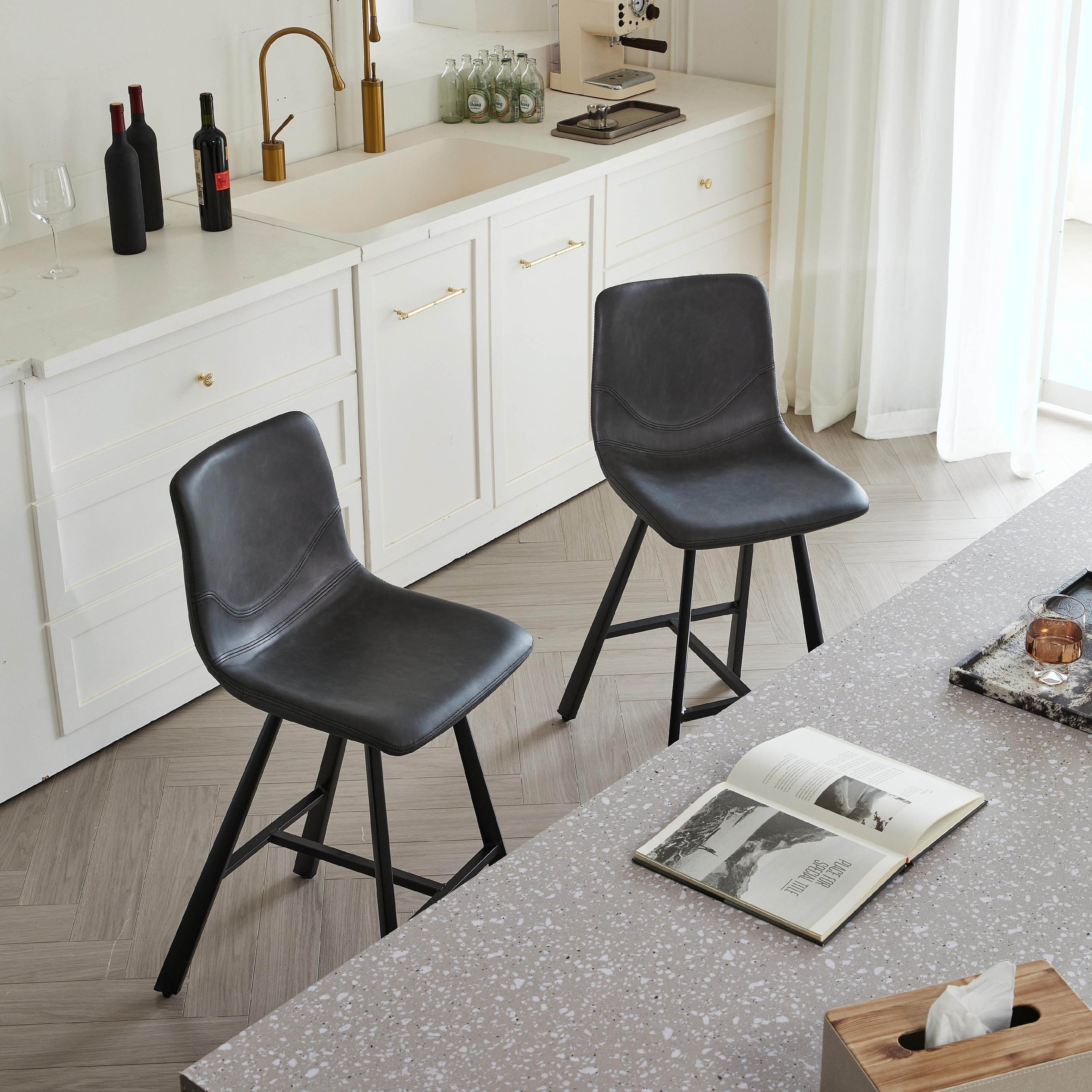 Modern Upholstered Counter Height Stool - Set of 2
