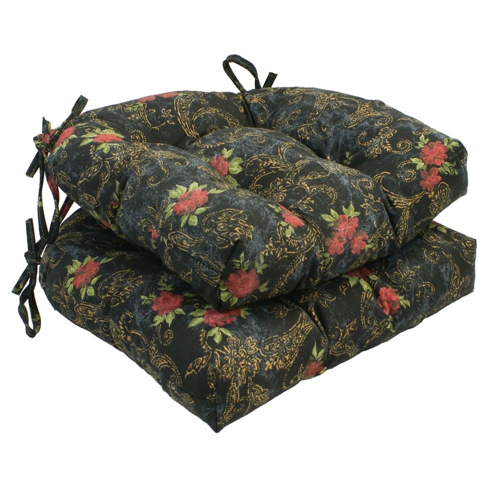 16-inch Rounded Back Tufted Indoor Chair Cushion (Set of 2, 4, or 6, Multiple Fabrics) - 16 x 16