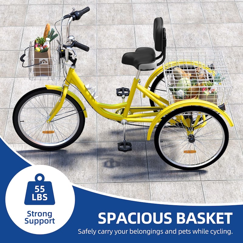 Adult Tricycle 3 Wheel Bikes 7 Speed Trike Bike