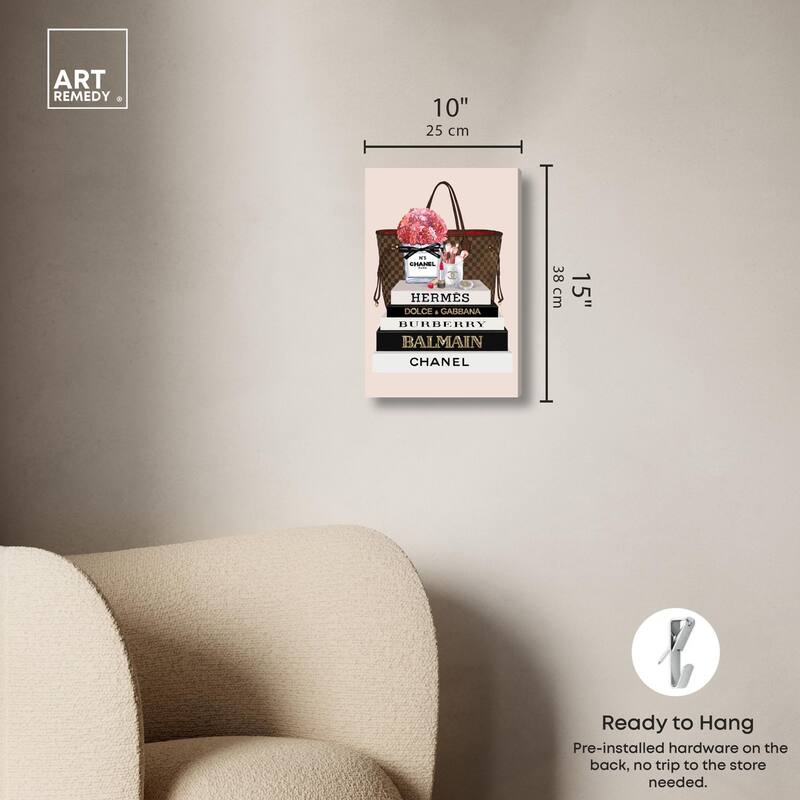 Pretty Spring Time Books Glam Canvas by Art Remedy, Gallery Wrapped