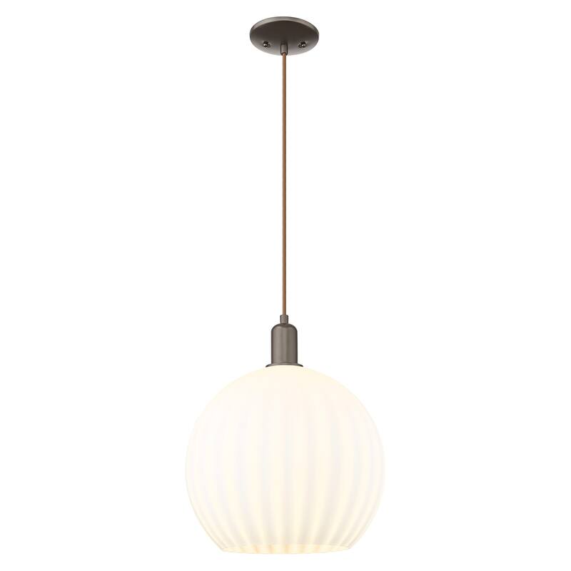 Innovations Lighting Endless Possibilities Arcadia - White Venetian - 1 Light 14" Cord Hung Mini Pendant - Oil Rubbed Bronze