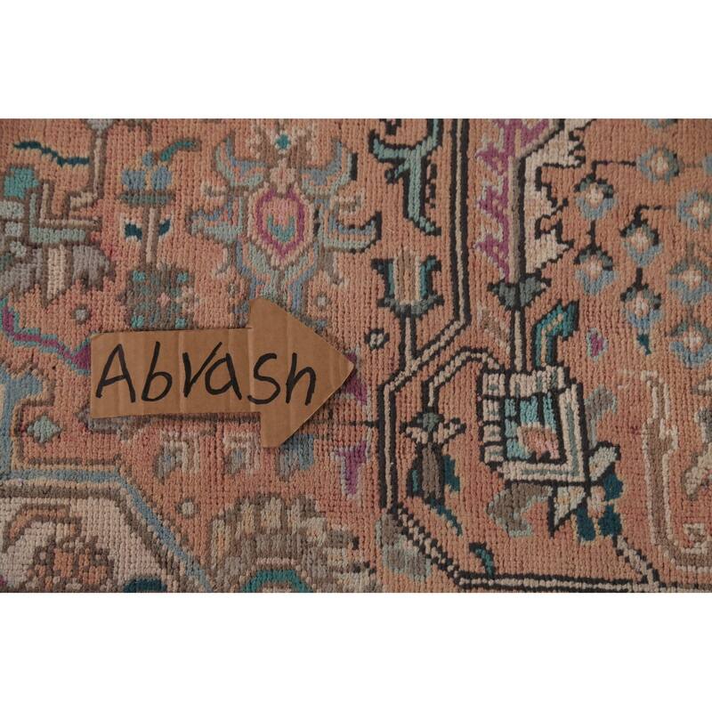 Geometric Tabriz Persian Vintage Area Rug Handmade Wool Carpet - 9'7"x 12'5"