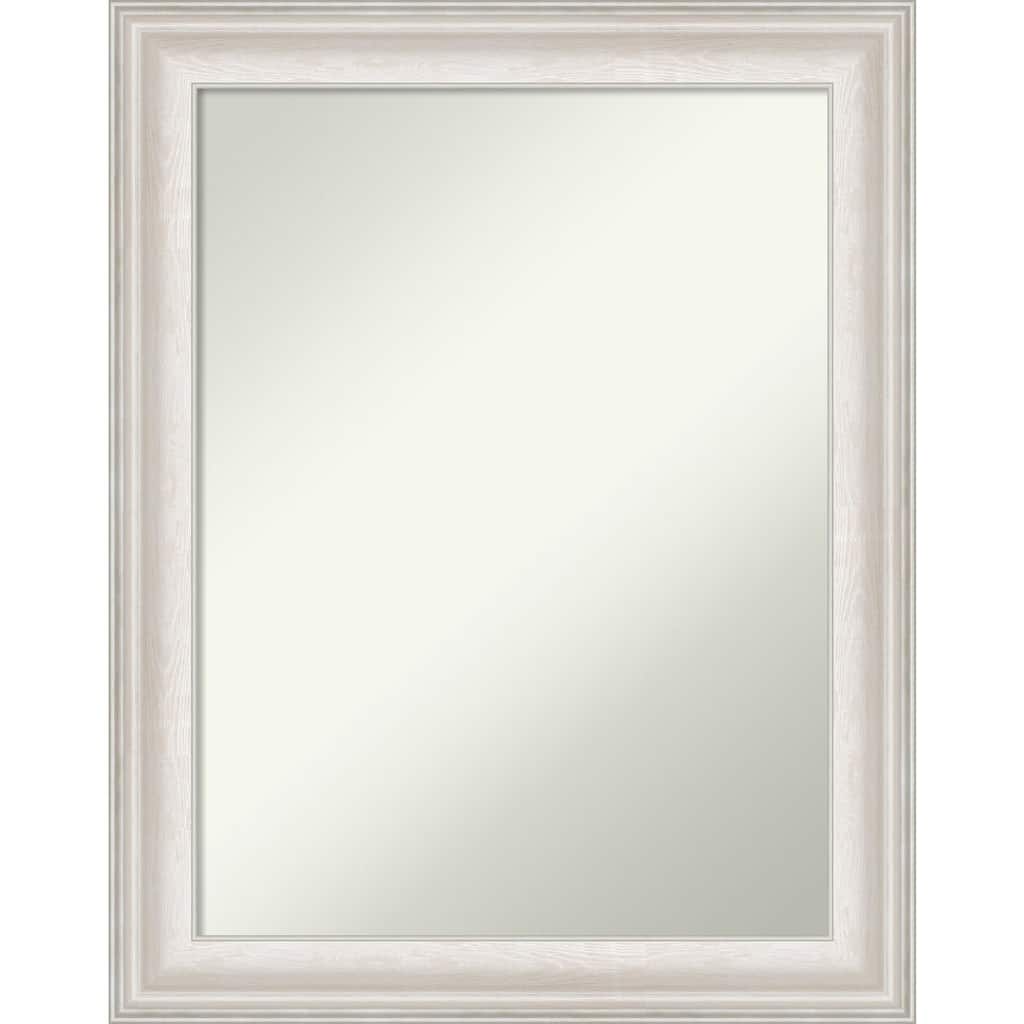 Non-Beveled Bathroom Wall Mirror - Trio White Wash Silver Frame