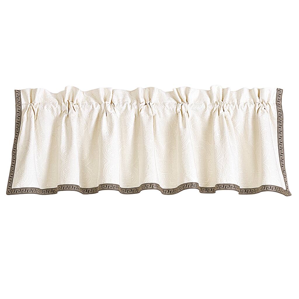HiEnd Accents Matelassé Greek Key Trim Valance - 18"x84"
