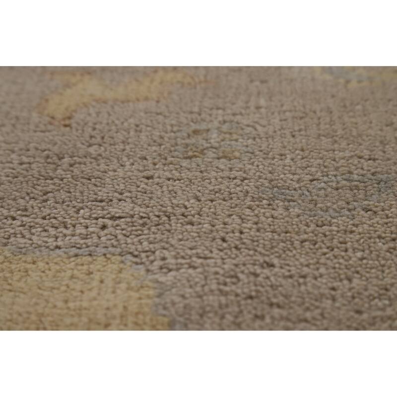 Earth Tone Camel Oushak Indian Area Rug Handmade Wool Carpet - 8'0" x 9'10"