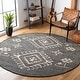 preview thumbnail 9 of 70, SAFAVIEH Flatweave Kilim Manorama Jute Rug 3' Round - Black/Ivory - Round