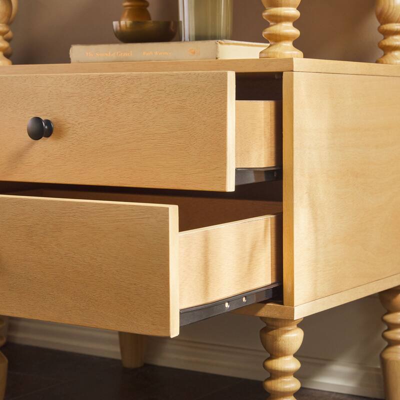 Walker Edison Easy Assembly Solid Wood 2-Drawer Nightstand