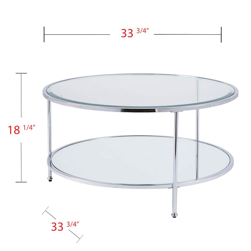 SEI Furniture Rainier Round Metal and Glass Coffee Coffee Table