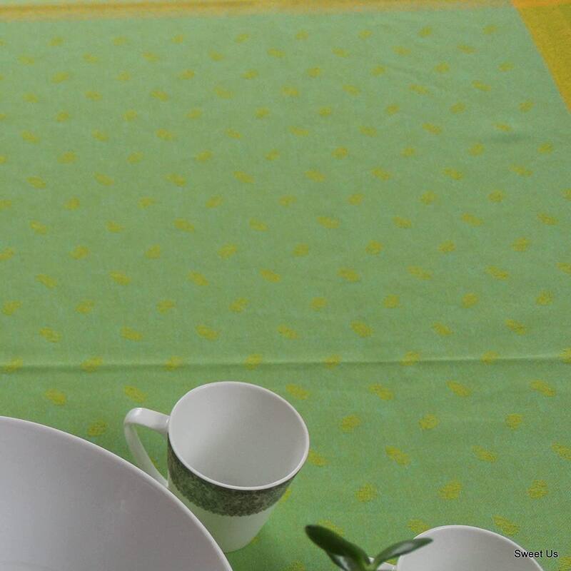 Wipeable Spill Resistant French Cotton Tablecloth