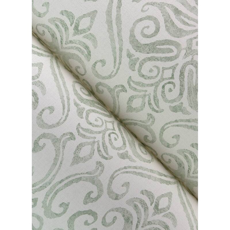 Chesapeake Adavu Sage Damask Wallpaper