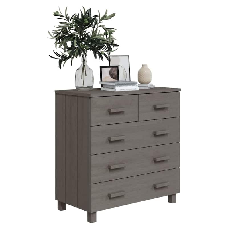 vidaXL Sideboard Bar Buffet Console Cabinet with Drawers HAMAR Solid Wood Pine - 31.1"x15.7"x31.5"