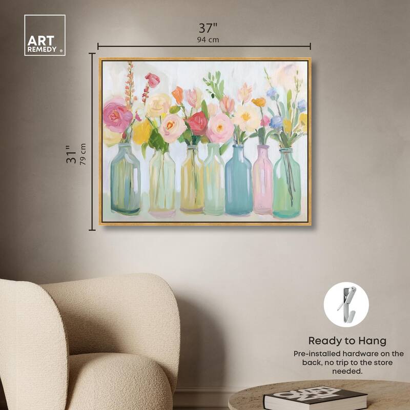 Bottled Blooms Canvas by Art Remedy