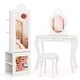 preview thumbnail 12 of 19, 3-in-1 Freestanding Kids Jewelry Cabinet Armoire with Full Length Mirror - 13.5” L x 12” W x 46” H