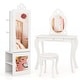 preview thumbnail 8 of 19, 3-in-1 Freestanding Kids Jewelry Cabinet Armoire with Full Length Mirror - 13.5” L x 12” W x 46” H